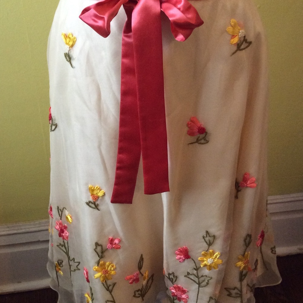 Spenser Jeremy Strapless Cream Floral Dress Sz 10 - Picture 2 of 15